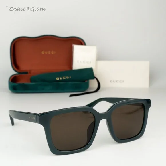 NEW Gucci GG1582SK 003 Opal Blue Grey Brown Unisex Square Sunglasses GG 1582SK Gucci Sunglasses Men – GG1582SK Black Square | EYES.NYC main image 4